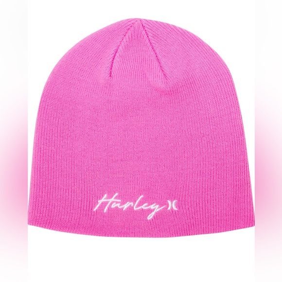 Hurley NWT Pink Script Staple Beanie - Picture 1 of 4